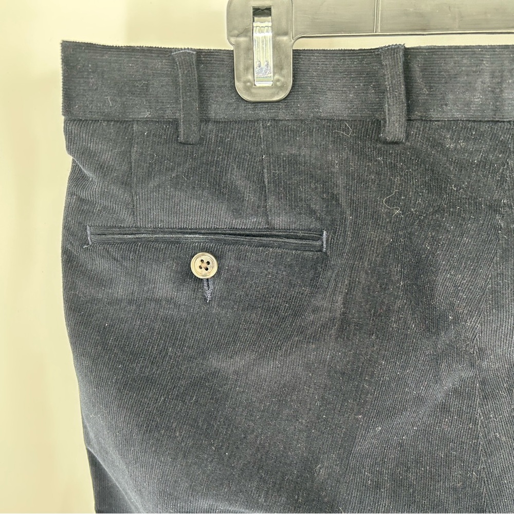 Ralph Lauren Men's Navy Corduroy Pleated Trousers - Picture 5 of 9